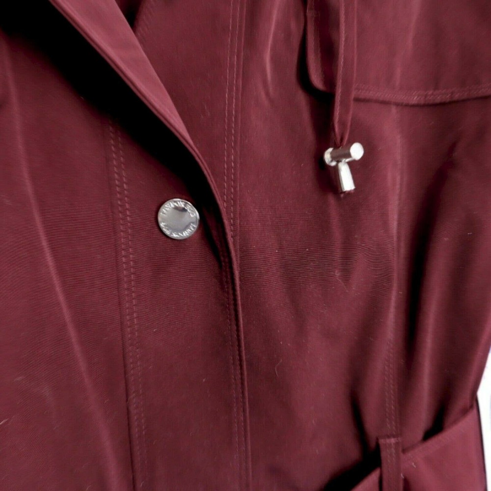 NWT London Fog Women Wine Detach Hood Trench Coat - Picture 8 of 9